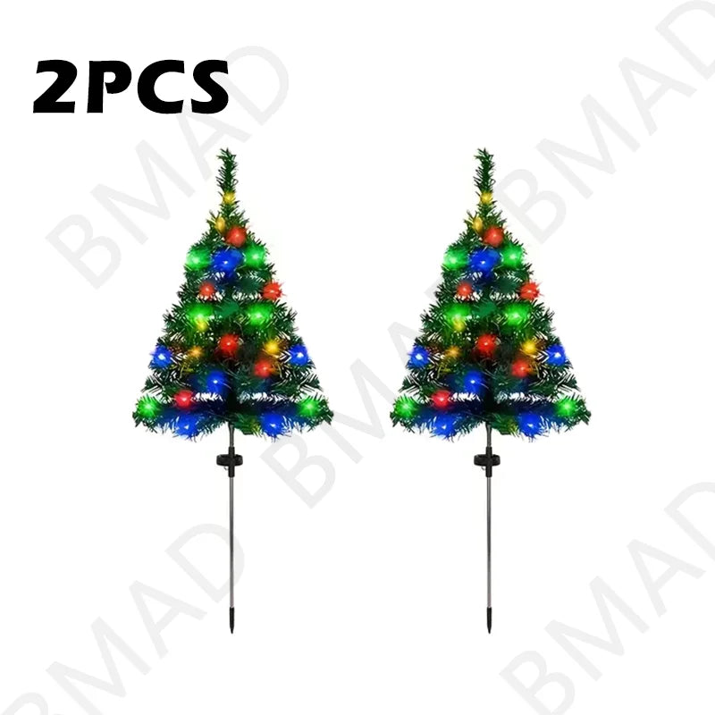 Outdoor Solar Christmas Tree Lights - Waterproof LED Garden Lamps for Lawn, Patio & Landscape Decor