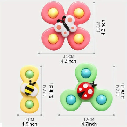 Interactive Bug Flower Suction Cup Toy - Cartoon Spinning Educational Baby Fun Play Activity Toy