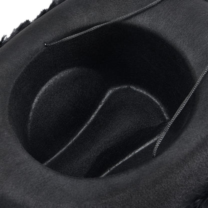 Women's Cowboy Hat – Wide Brim Solid Color with Furry Trim for Parties & Outings