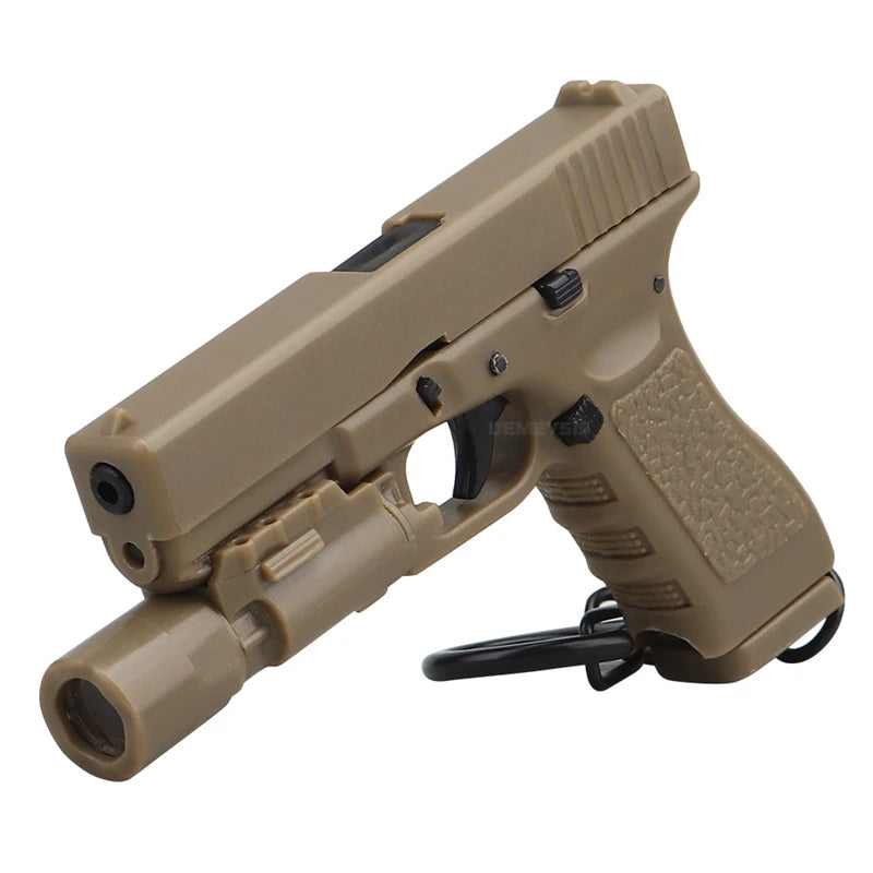 Tactical Mini Pistol Keychain - P320 G17 Gun Shape Detachable Key Ring Realistic Model Toy Decoration