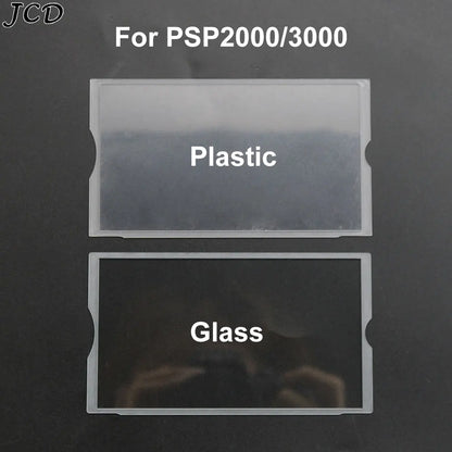JCD Transparent Glass Screen Lens Cover – Display Panel Protector for PSP 2000/3000 Console with Clear Frame