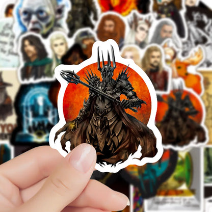 50pcs The Hobbit Graffiti Stickers — Waterproof Decals for Laptop, Water Bottle, Bicycle, Luggage, Skateboard, Kids & Adults