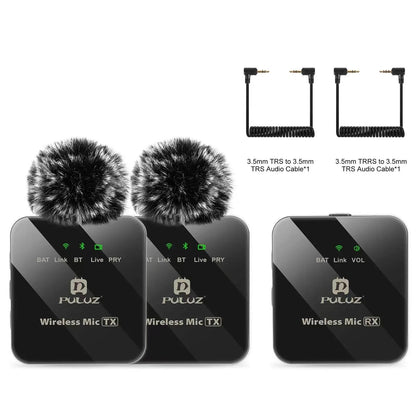 PULUZ Wireless Lavalier Microphone – Portable Mini Mic for iPhone & Android, Audio/Video Recording & Live Broadcast