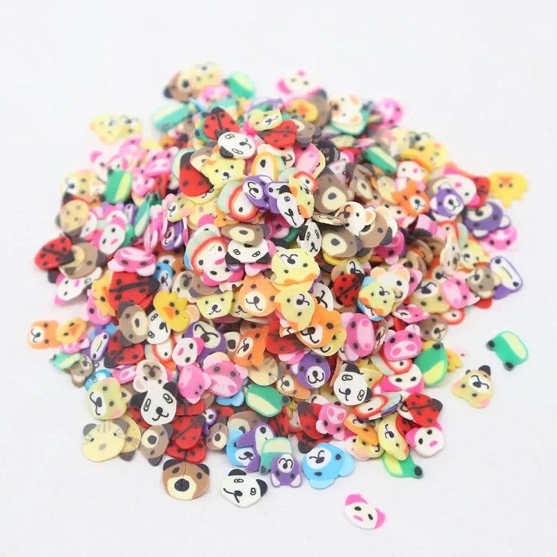 Boxi Polymer Clay Sprinkles - Star, Flower & Fruit Slice DIY Nail Art Accessories