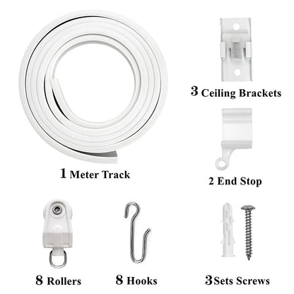 1–6M Flexible Bendable Curtain Track – Silent Ceiling Rail for Bedrooms, Bathrooms, Balconies & Room Dividers