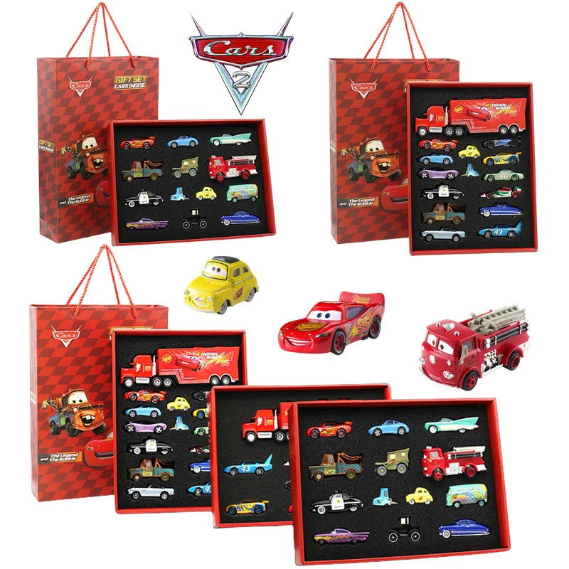 Disney Pixar Cars 3 Diecast Toy Set – Lightning McQueen, Mater, Jackson Truck | Metal Model Cars for Boys