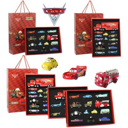 Disney Pixar Cars 3 Diecast Toy Set - Lightning McQueen, Mater, Jackson, and Uncle Truck Champion Car Models for Boys, Birthday Gift