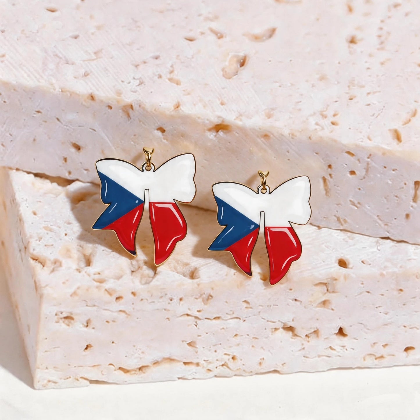 4th of July Patriotic Flag Earrings - Red White Blue American Dangle Jewelry Gift for Women
