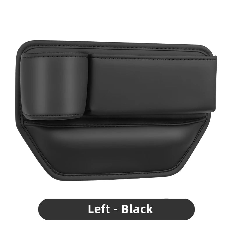 Leather Car Seat Gap Organizer – Multifunction Console Crevice Filler, Side Storage Box with Cup Holder, Car Interior Storage Pocket