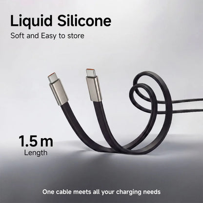 2-in-1 Foldable Phone Holder with USB-C to USB-C 240W Fast Charging Cable – Dual PD High-Speed Data & Charging Stand Cable for Mobile Devices