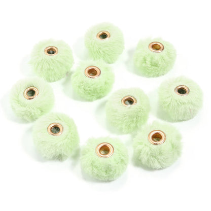 10pcs Plush Fur Ball Beads – Multicolor Pompom Spacer Beads for DIY Jewelry, Earrings & Bracelets