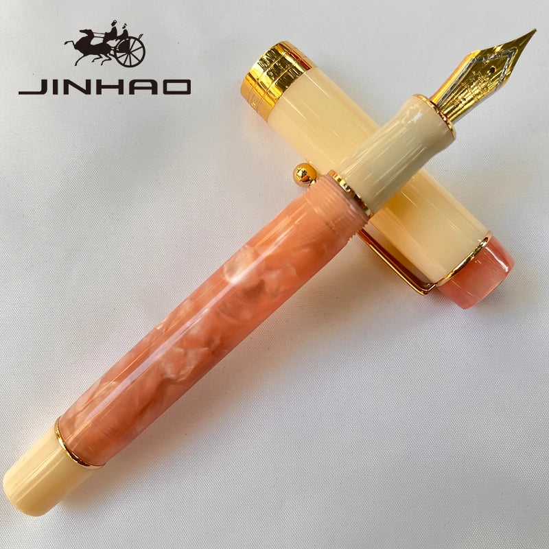 Jinhao 100 Celluloid Fountain Pen – Classic Style Fine Nib with Refillable Converter | Smooth Writing Instrument