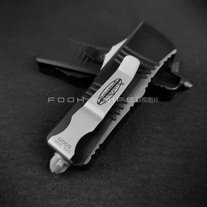 FOOH KNIFE STUDIO TROODON-M Mini Tactical Knife – High-End D2 Steel Blade with CNC 6061 Aluminum Handle EDC Tool Comb