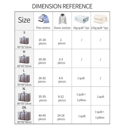 Stripe Woven Bag - Large Capacity Storage Moving Bags for Clothes, Quilt, Blanket, Luggage Packing, Zipper Tote Home Organizer