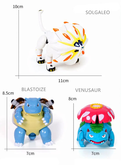 New Pokémon Action Figures – Pikachu, Charizard & Greninja Pocket Monster Poké Ball Deformation Toys for Kids Birthday Gifts