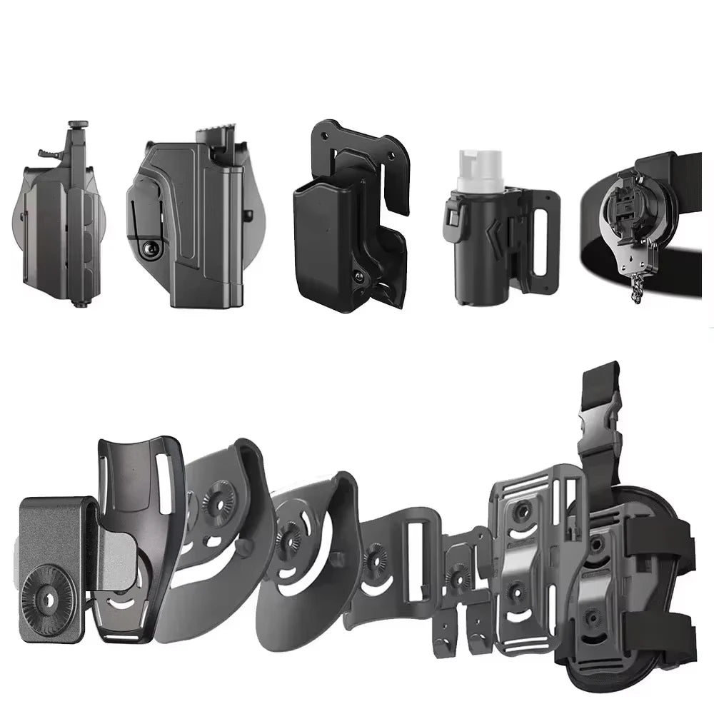 T40 Tactical Drop Leg Holster Gun Belt – Adjustable Molle Low-Ride Pouch for Pistol, Mag, Handcuff & Pepper Spray Storage