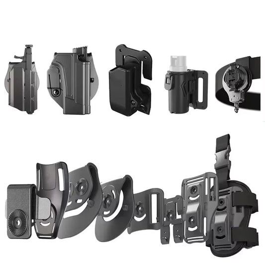 T40 Tactical Drop Leg Holster Gun Belt – Adjustable Molle Low-Ride Pouch for Pistol, Mag, Handcuff & Pepper Spray Storage