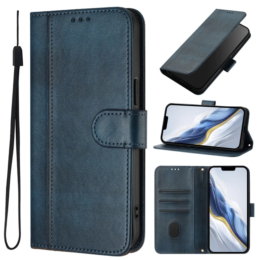Samsung Galaxy A17 & A07 4G/5G Case - Vintage Leather Flip Wallet Cover with Cash Slots