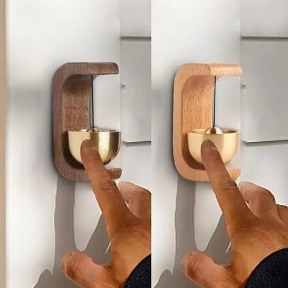 Wireless Doorbell with Solid Wooden Design - Magnetic Brass Wind Chimes, Jingle Bell Pendant for Entrance & Home Decor