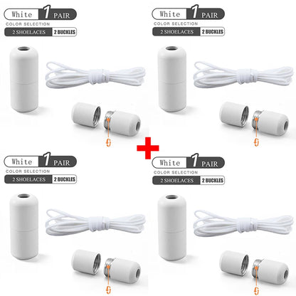 Elastic No Tie Shoelaces - Quick Lock Metal Laces for Kids & Adults Sneakers, Lazy Shoe Strings
