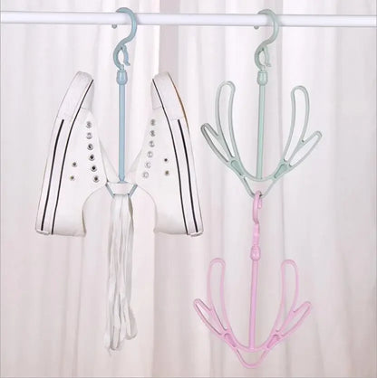 Multifunctional Shoes Drying Hanger - Windproof Rotatable Balcony Rack for Scarves, Neckties, and Shoes - Home Storage Organizer