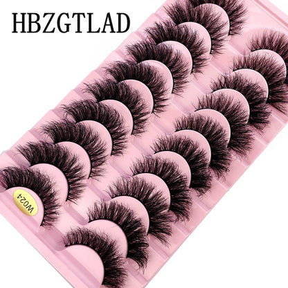 HBZGTLAD 10 Pairs 3D Faux Mink False Eyelashes – Natural Long Look Short Mink Lash Extensions for Makeup & Beauty