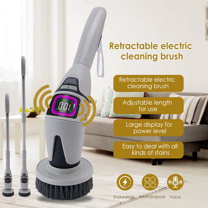10 in 1 Electric Cleaning Brush – Multifunctional Bathroom & Toilet Brush with Voice Announcement
