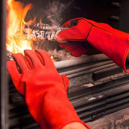 Leather Welding Gloves – Fire/Heat Resistant Work Gloves for MIG, TIG, Stick, Forge & BBQ Grill Safety