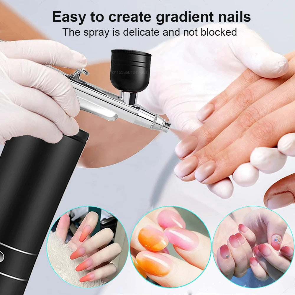 Portable Airbrush Nail Compressor — Wireless Spray Gun for Nail Art, Crafts & Model Painting