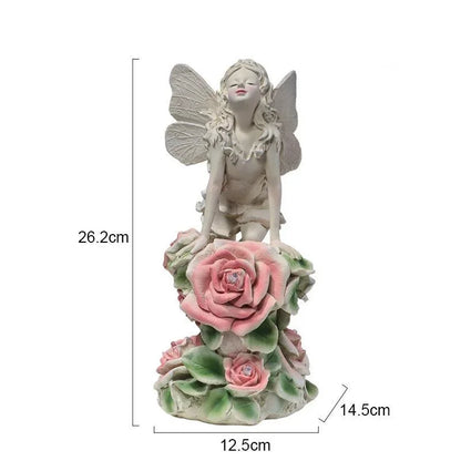 Waterproof Solar Flower Fairy Night Light – Angel Girl Statue for Outdoor Garden & Courtyard, Home Decoration Sculpture