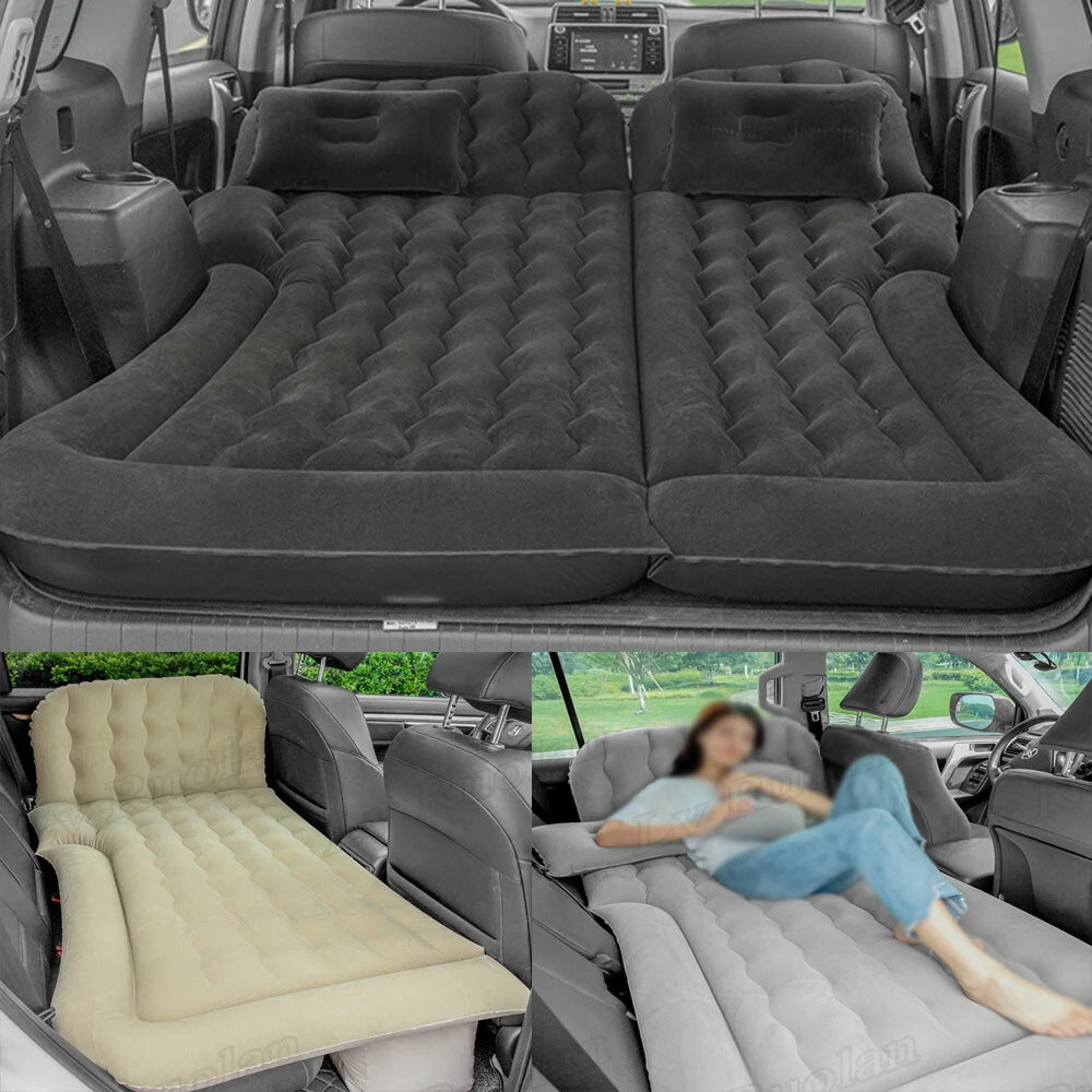 Portable SUV Travel Air Mattress Cushion - Inflatable Car Bed with 2 Pillows, Camping Mattress for Outdoor Adventures