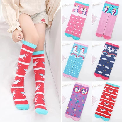 Cute Cartoon Animal Knee-High Socks for Babies & Kids – Warm Cotton Ankle & Over-Knee Socks for Girls