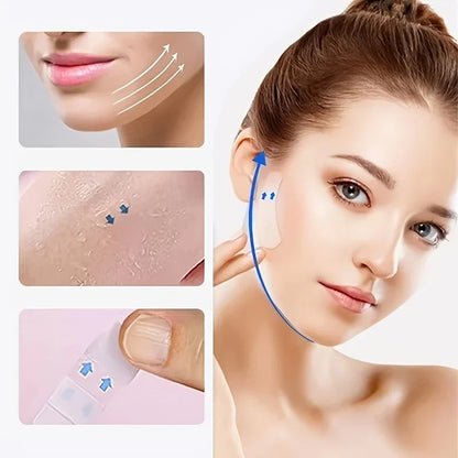 200-Piece Invisible Face Lifting Stickers – Transparent V-Shape Patches for Facial Contouring and Wrinkle Coverage