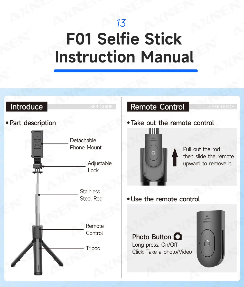 Bluetooth Selfie Stick Tripod with Wireless Remote and Phone Holder – Adjustable Desktop Stand for iPhone & Android, Optional Fill Light
