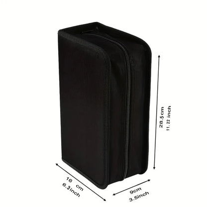 128-Disc DVD & CD Storage Case - Durable Portable Media Organizer with Protective Carrying Binder for Home & Travel