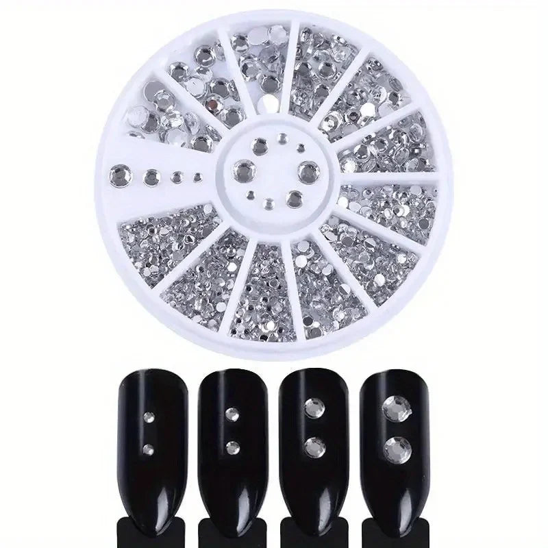 Nail Art Rhinestone Gems - Glitter Crystal Beads Manicure Decoration Accessories for Professional Nail Design