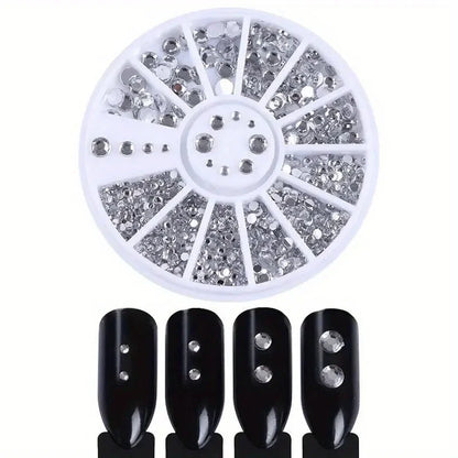 Nail Art Rhinestone Gems - Glitter Crystal Beads Manicure Decoration Accessories for Professional Nail Design
