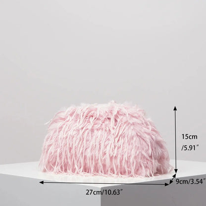 Y2K Plush Clutch Bag - Candy Color Dopamine Style Women's Dinner Purse