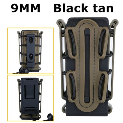 5.56mm & 7.62mm Tactical Fast Mag Pouch - MOLLE Belt Clip Soft Shell Rifle & 9mm Magazine Carrier