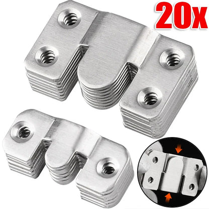 1-10 Set Stainless Steel Picture Frame Hooks | Wall Hanger Flush Mount Hanging Bracket Connector for Furniture