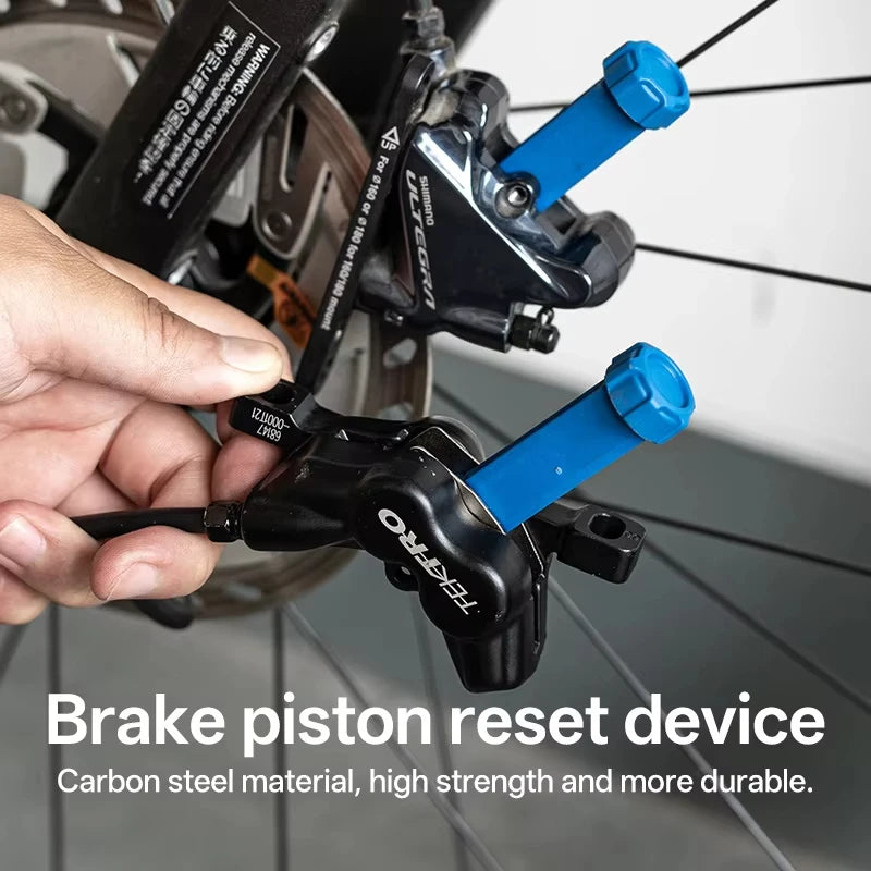 Durable Steel Bike Brake Pad Spreader Tool — 360° Rotatable Hydraulic Disc Caliper Piston Reset & Extension Tool