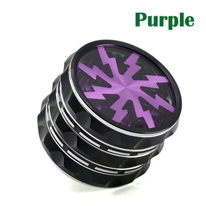 60mm 4-Part Aluminum Herb Grinder – Metal Spice Mill with Transparent Skylight for Tobacco & Smoking Accessories