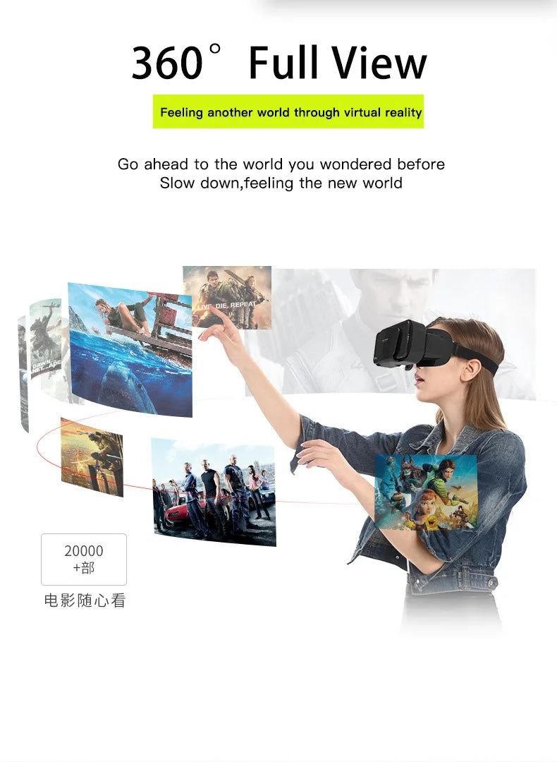 Shinecon 3D VR Glasses – Virtual Reality Headset with Controller for Smartphone Gaming