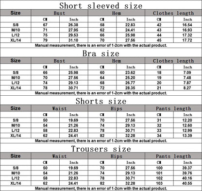 Women’s 2PCS Sportswear Yoga Set – Short Sleeve Crop Top & High Waist Leggings for Gym & Fitness