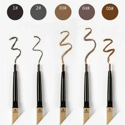 5-Color Double Head Eyebrow Pencil with Brush – Waterproof Sweatproof Eyebrow Gel Tattoo Stick