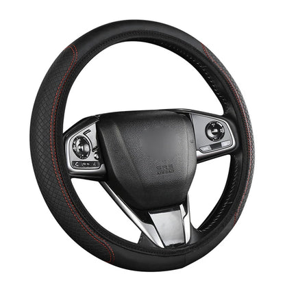 Universal Car Steering Wheel Cover - Microfiber Leather, Anti-Slip & Breathable, Fits 37-39cm Steering Wheels
