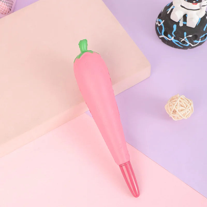 Kawaii Squishy Gel Pens – Cute Animal and Fruit-Shaped Stress Relief Pens for School and Office Supplies