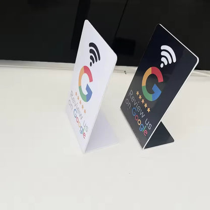 Programmable NFC Google Review Card - 13.56MHz Standing Display for Business Reviews