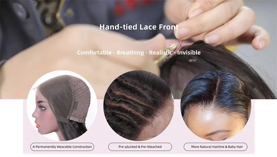 250% Curly Human Hair Lace Front Wig – Deep Wave Brazilian Remy 13x4 Water Wave Lace Frontal Wig