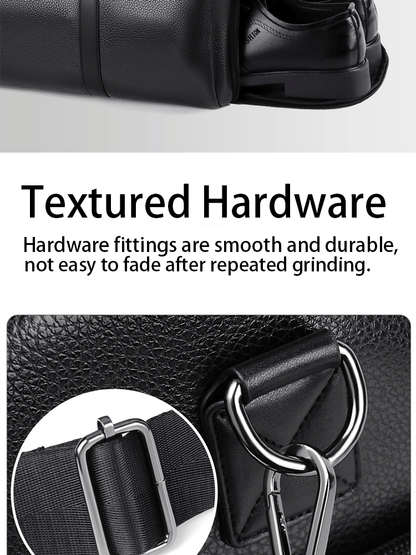 Retro Short Trip Bag – Large Capacity Sports, Motorcycle, and Training PU Waterproof Leisure Fitness Bag